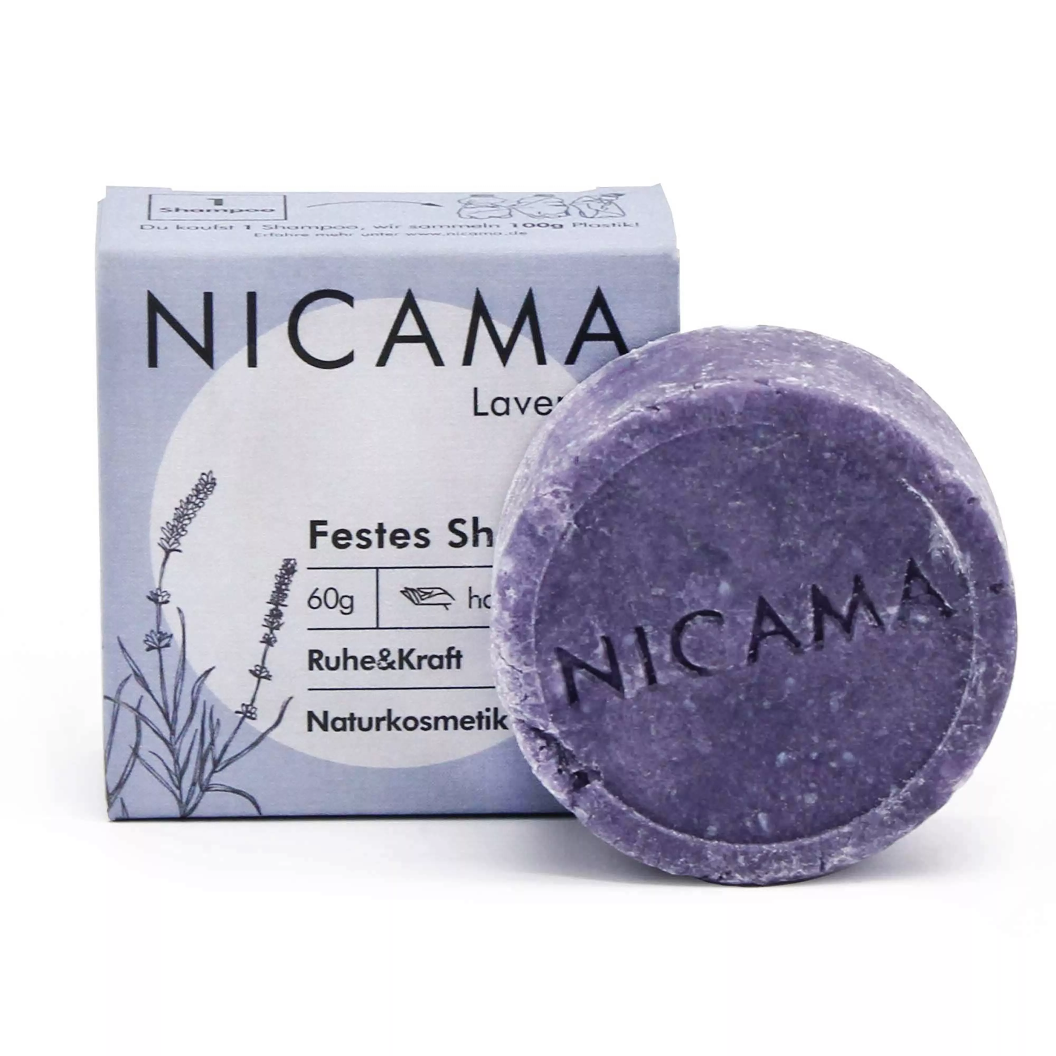 NICAMA festes Shampoo - Lavendel - 60g