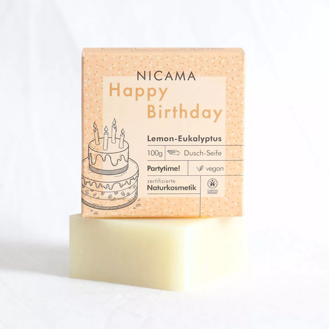 NICAMA - Happy Birthday Geburtstags-Seife - Lemon-Eukalyptus - 100g NICAMA - Happy Birthday Geburtstags-Seife - Lemon-Eukalyptus - 100g