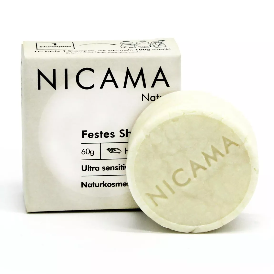 NICAMA festes Shampoo - Natur - 60g