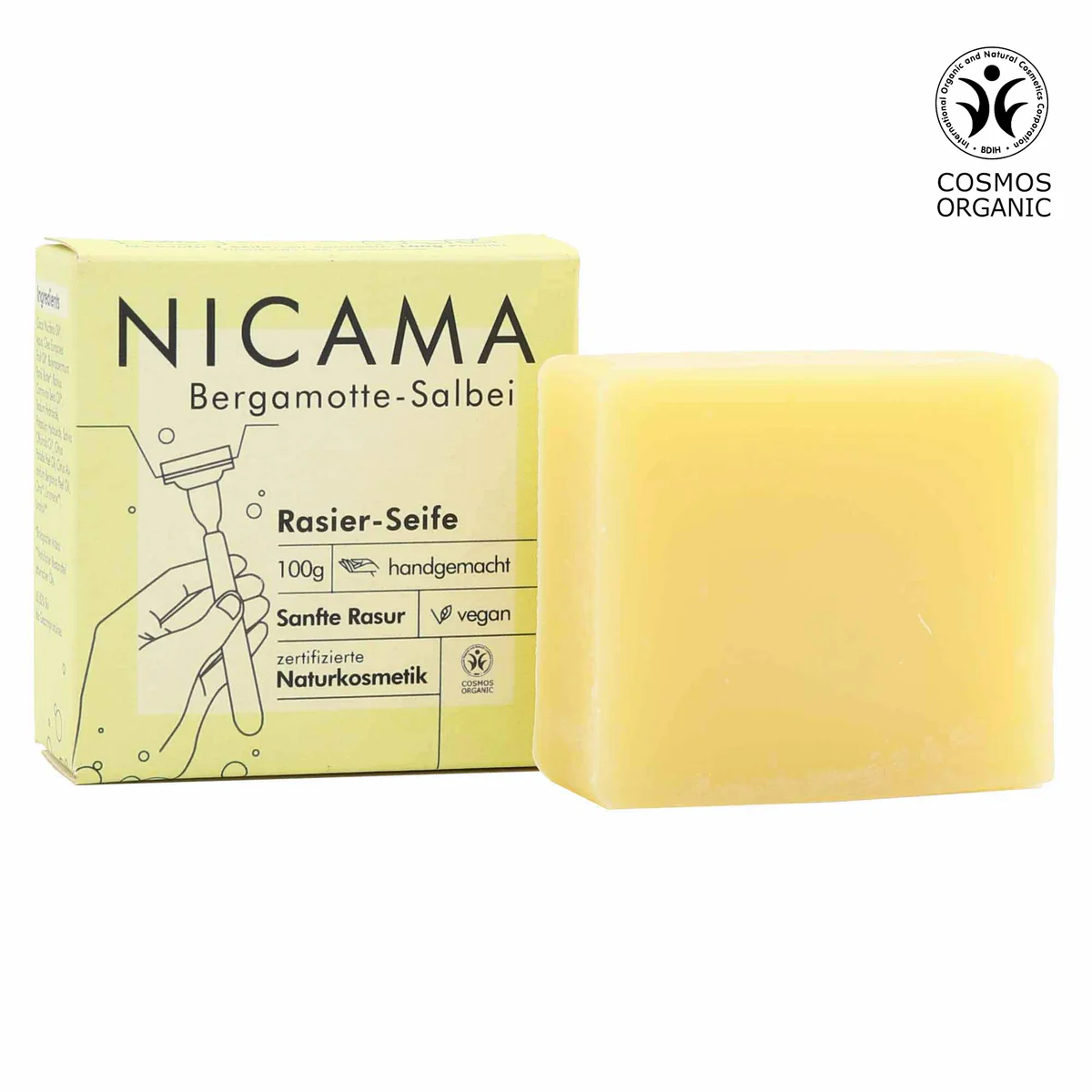 NICAMA Rasierseife - Bergamotte-Salbei - 100g Nicama Rasierseife 100 g