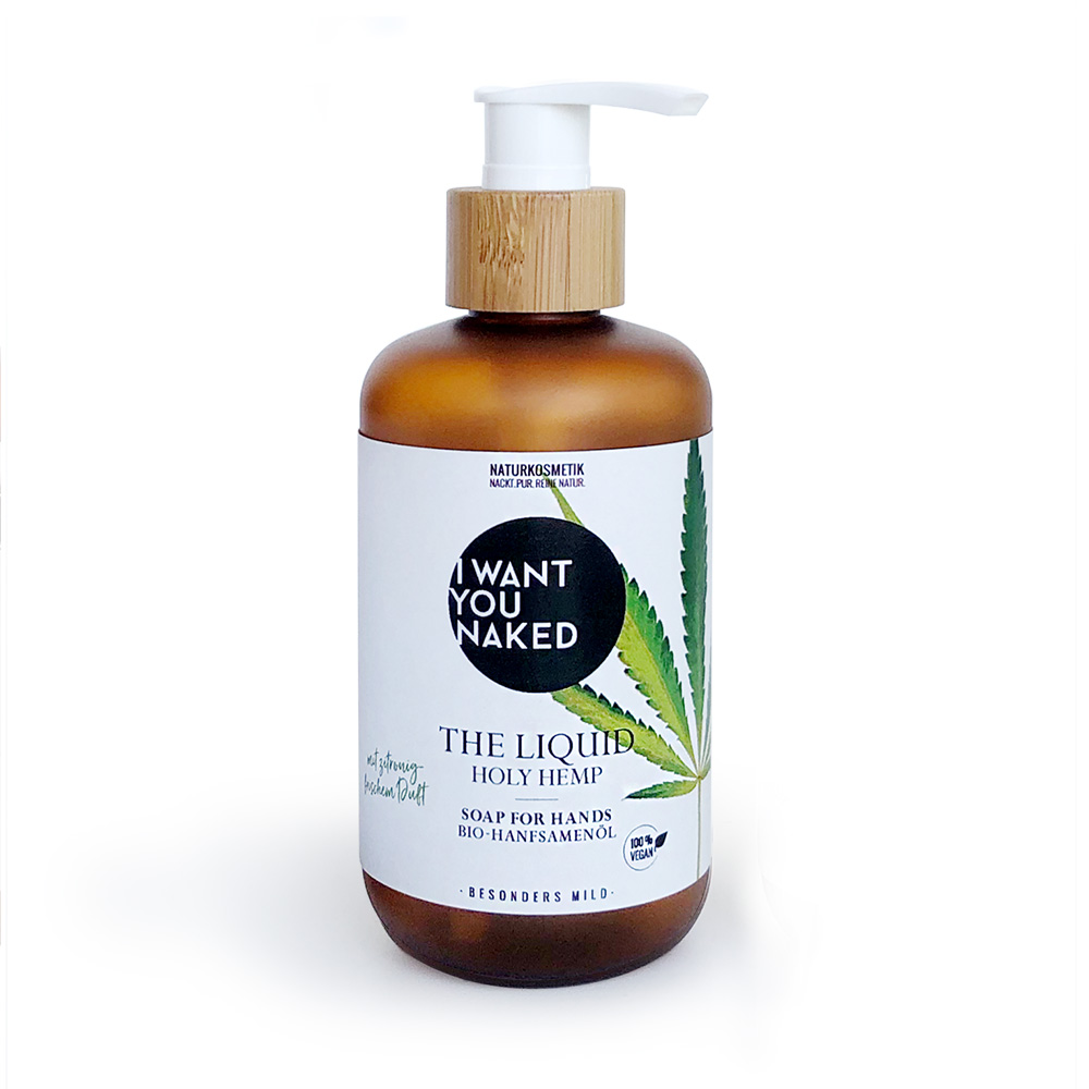 I WANT YOU NAKED - THE LIQUID Holy Hemp, Handseife mit Bio-Hanfsamenöl