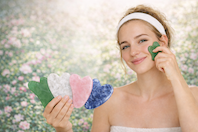 Gua Sha Stein aus grüner Jade 