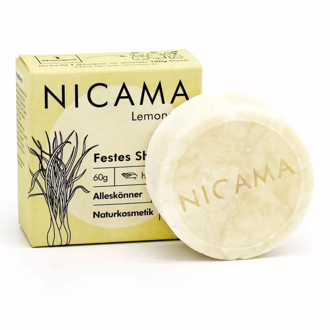 NICAMA festes Shampoo - Lemongras - 60g